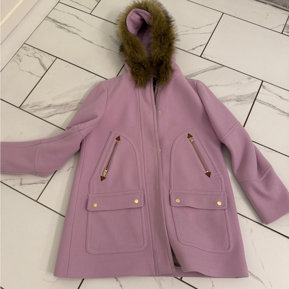 J. Crew Coat with Faux Fur Trim